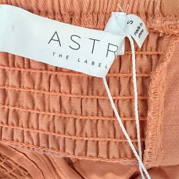 ASTR Peach Papaya Wendy Bodycon Puff Sleeve Smocked Mini Dress size S NEW Tags - Picture 4 of 9